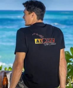 Aloha For Big Island - Black Short Sleeve Crewneck T-Shirt