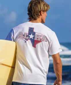 Aloha For Texas - White Short Sleeve Crewneck T-Shirt