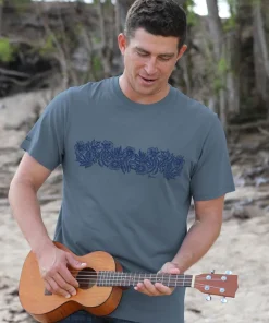 Aloha Sketch - Blue Steel Short Sleeve Pima T-Shirt