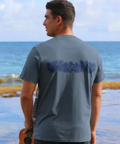 Aloha Sketch - Blue Steel Short Sleeve Pima T-Shirt