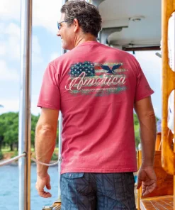 Artsy Flag - Paradise Red Dyed Short Sleeve Crewneck T-Shirt