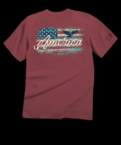 Artsy Flag - Paradise Red Dyed Short Sleeve Crewneck T-Shirt