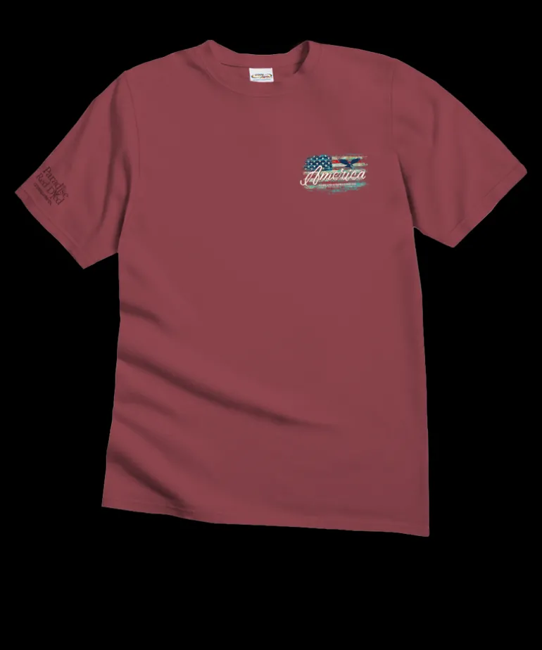 Artsy Flag - Paradise Red Dyed Short Sleeve Crewneck T-Shirt