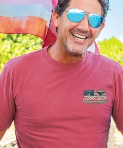 Artsy Flag - Paradise Red Dyed Short Sleeve Crewneck T-Shirt
