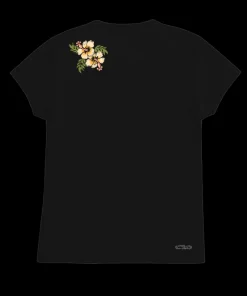 Banded Hibiscus - Black Short Sleeve Crewneck T-Shirt