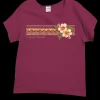 Banded Hibiscus - Fig Dyed Short Sleeve Scoop Neck T-Shirt