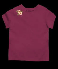 Banded Hibiscus - Fig Dyed Short Sleeve Scoop Neck T-Shirt