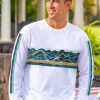 Big Waves Band - White Long Sleeve Crewneck T-Shirt