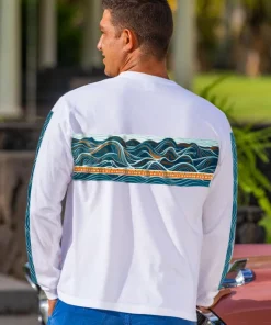 Big Waves Band - White Long Sleeve Crewneck T-Shirt