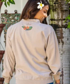 Bird Of Paradise - Kona Coffee Dyed Long Sleeve Lightweight Pullover