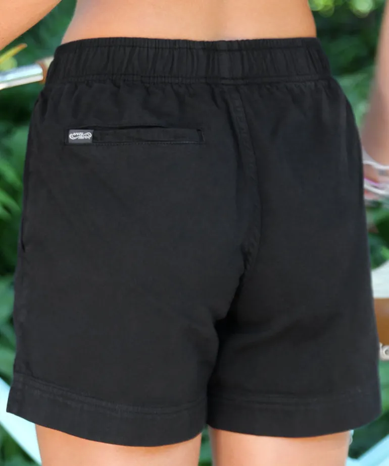 Black Shoreline Twill Shorts