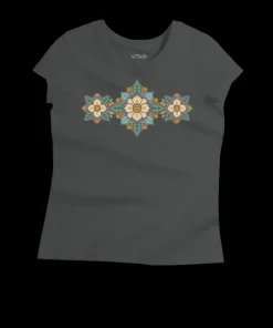 Blossom Quilt - Graphite Short Sleeve Pima T-Shirt