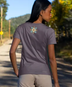 Blossom Quilt - Graphite Short Sleeve Pima T-Shirt