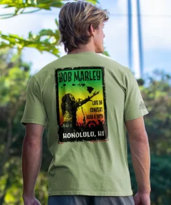 Bob Marley Poster Hawaii - Hemp Dyed Short Sleeve Crewneck T-Shirt