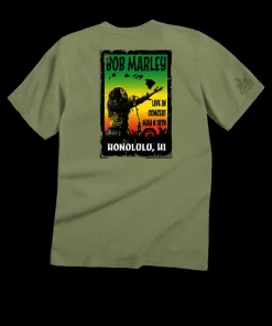 Bob Marley Poster Hawaii - Hemp Dyed Short Sleeve Crewneck T-Shirt