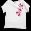 Bougainvillea Vines - White Short Sleeve Scoop Neck T-Shirt