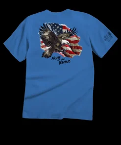 Brave Eagle Flag - Blue Hawaii Dyed Short Sleeve Crewneck T-Shirt