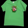 Butterfly Bouquet - Green Apple Dyed Short Sleeve Scoop Neck T-Shirt