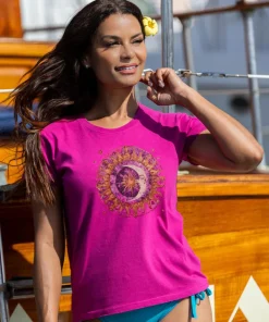Celestial Sun And Moon Berry - Berry Short Sleeve Crewneck T-Shirt
