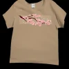 Cherry Blossom Branch - Kona Coffee Dyed Short Sleeve Scoop Neck T-Shirt