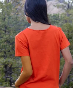 Chinese Peonies - Paprika Short Sleeve Scoop Neck T-Shirt