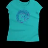 Circular Tribal Floral - Ocean Short Sleeve Pima T-Shirt