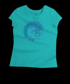 Circular Tribal Floral - Ocean Short Sleeve Pima T-Shirt