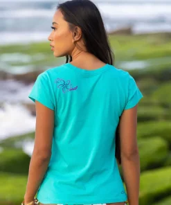 Circular Tribal Floral - Ocean Short Sleeve Pima T-Shirt
