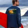 Clark Little King Kamehameha - Navy Long Sleeve Crewneck T-Shirt
