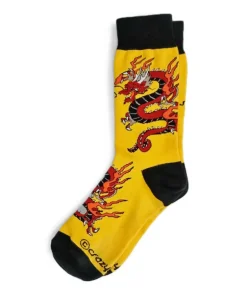 Crimson Dragon - Graphic Cotton Crew Socks