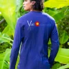Crossed Skis - Indigo Long Sleeve Pima T-Shirt