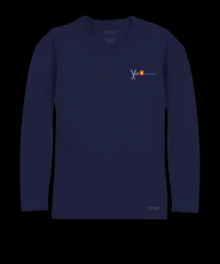 Crossed Skis - Indigo Long Sleeve Pima T-Shirt