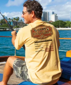 Dads BBQ Timer - Beer Dyed Short Sleeve Crewneck T-Shirt