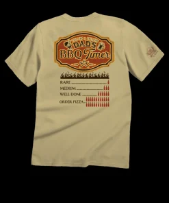 Dads BBQ Timer - Beer Dyed Short Sleeve Crewneck T-Shirt