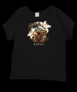 Decorative Lilies - Black Short Sleeve Scoop Neck T-Shirt