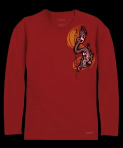 Dragon Flurry - Rugby Red Long Sleeve Pima T-Shirt