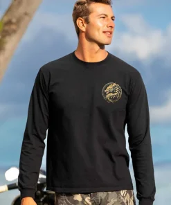Dragon Medallion - Black Long Sleeve Crewneck T-Shirt