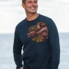 Dragon Summit - Navy Long Sleeve Crewneck T-Shirt
