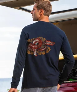 Dragon Summit - Navy Long Sleeve Crewneck T-Shirt