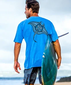 Ehukai Manta - Blue Hawaii Dyed Short Sleeve Crewneck T-Shirt