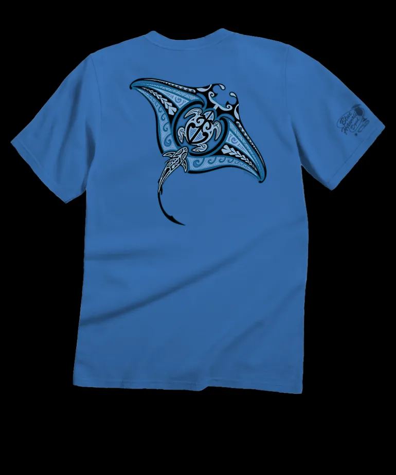 Ehukai Manta - Blue Hawaii Dyed Short Sleeve Crewneck T-Shirt
