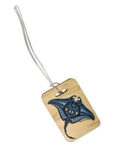 Ehukai Manta - Wooden Bag Tag