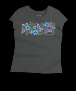 Elegant Floral Band - Graphite Short Sleeve Pima T-Shirt