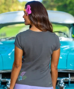 Elegant Floral Band - Graphite Short Sleeve Pima T-Shirt