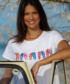 Flippin Out - White Short Sleeve Scoop Neck T-Shirt