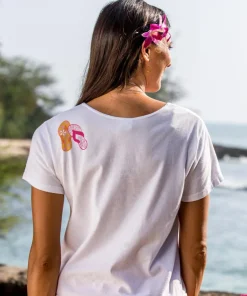 Flippin Out - White Short Sleeve Scoop Neck T-Shirt