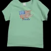 Floral Flag - Key Lime Dyed Short Sleeve Scoop Neck T-Shirt