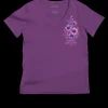 Floral Flourish - Violet Short Sleeve Pima V-Neck T-Shirt