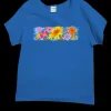 Floral Sunflower Band - Blue Hawaii Dyed Short Sleeve Scoop Neck T-Shirt