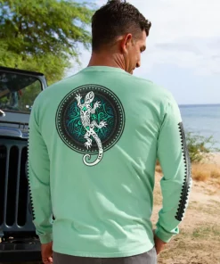Gecko Sun - Key Lime Dyed Long Sleeve Crewneck T-Shirt
